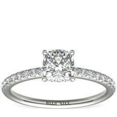 Riviera Pavé Diamond Engagement Ring in 14k White Gold (0.15 ct. tw.)
